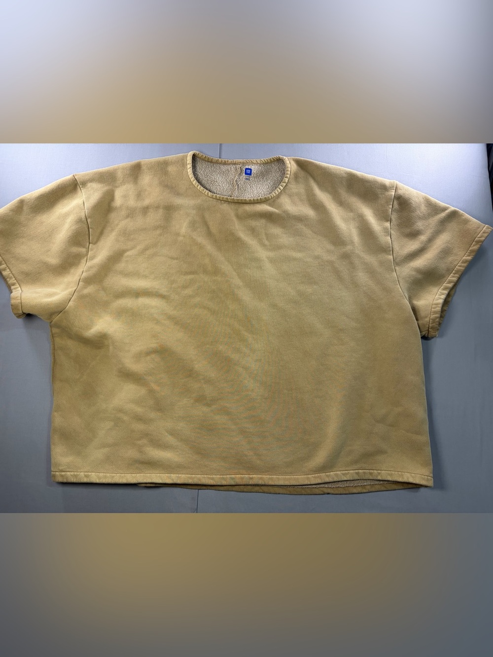 Yeezy  Gap Men's Crewneck Short Sleeve Sweatshirt in Mustard
